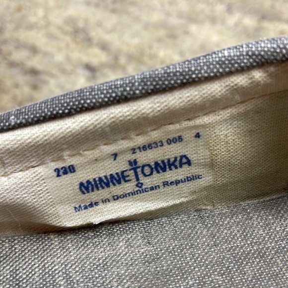 MINNETONKA canvas gray boat shoes size 7 - Picture 4 of 11